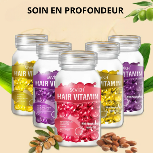 Capsules Huile de Vitamines pour Cheveux – Soin Réparateur et Nourrissant